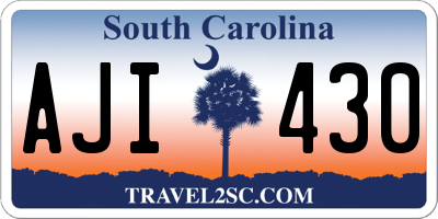 SC license plate AJI430