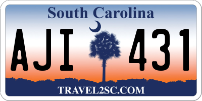 SC license plate AJI431