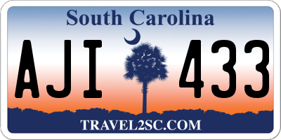 SC license plate AJI433