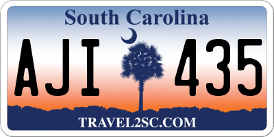 SC license plate AJI435