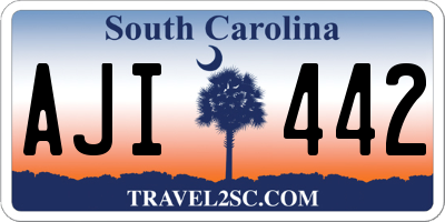 SC license plate AJI442