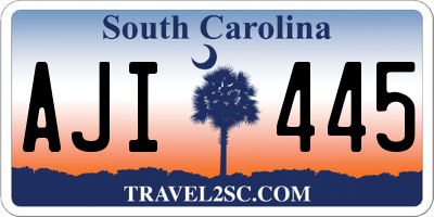 SC license plate AJI445
