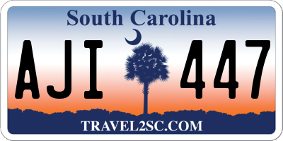 SC license plate AJI447