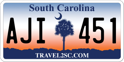 SC license plate AJI451