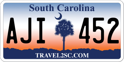 SC license plate AJI452