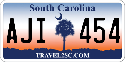 SC license plate AJI454