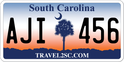 SC license plate AJI456