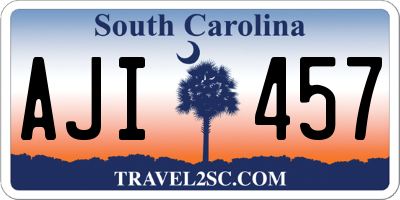 SC license plate AJI457