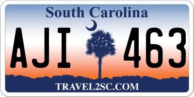 SC license plate AJI463