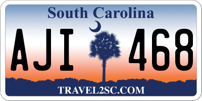 SC license plate AJI468