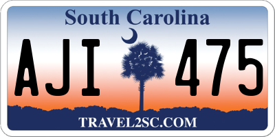 SC license plate AJI475