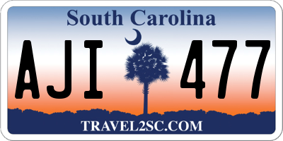 SC license plate AJI477