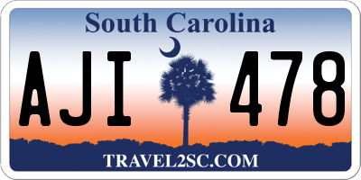 SC license plate AJI478