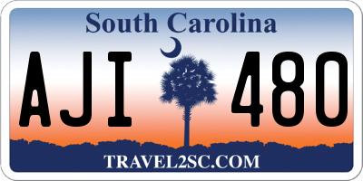SC license plate AJI480