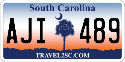 SC license plate AJI489