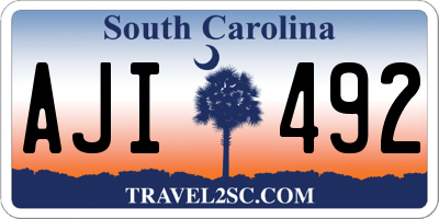 SC license plate AJI492