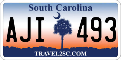SC license plate AJI493
