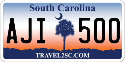 SC license plate AJI500