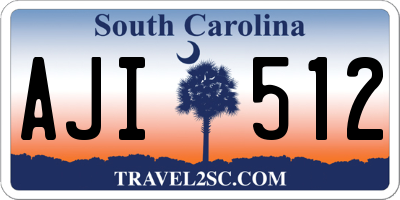 SC license plate AJI512