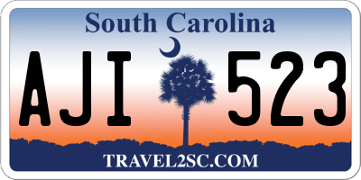 SC license plate AJI523