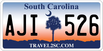 SC license plate AJI526