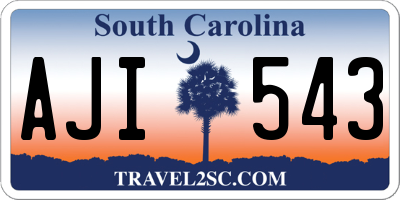 SC license plate AJI543