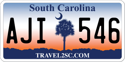 SC license plate AJI546