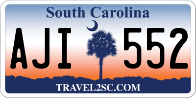 SC license plate AJI552