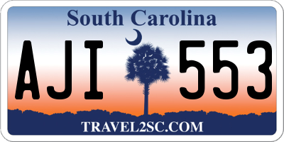 SC license plate AJI553