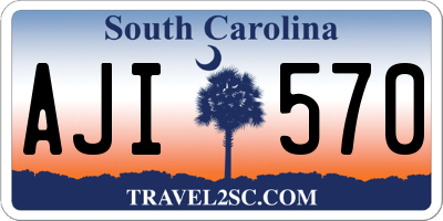 SC license plate AJI570