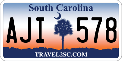 SC license plate AJI578