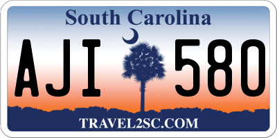 SC license plate AJI580