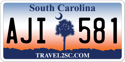 SC license plate AJI581