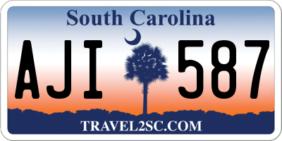 SC license plate AJI587