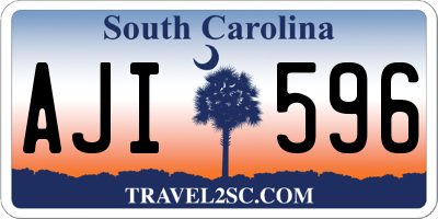 SC license plate AJI596