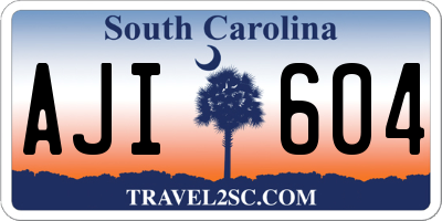 SC license plate AJI604