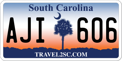 SC license plate AJI606