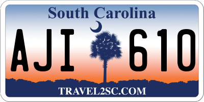 SC license plate AJI610