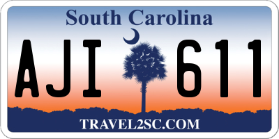 SC license plate AJI611