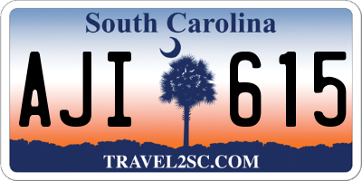 SC license plate AJI615