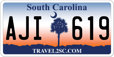 SC license plate AJI619