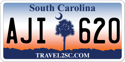 SC license plate AJI620