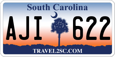 SC license plate AJI622