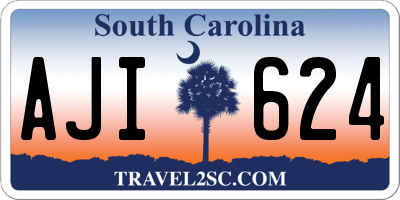 SC license plate AJI624