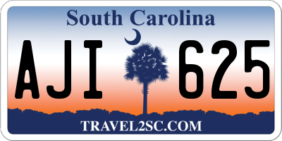 SC license plate AJI625