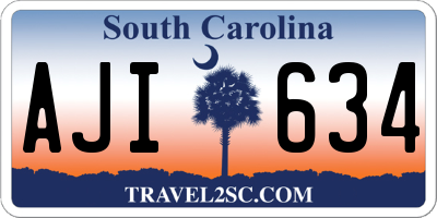 SC license plate AJI634