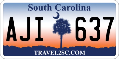 SC license plate AJI637