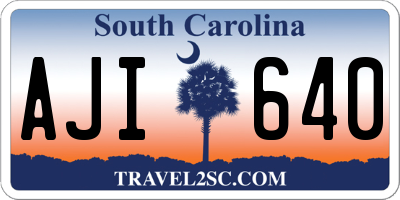 SC license plate AJI640