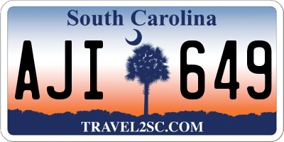 SC license plate AJI649
