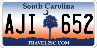 SC license plate AJI652